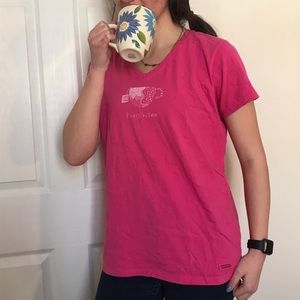 Hot Pink Life is Good Short Sleeve Top